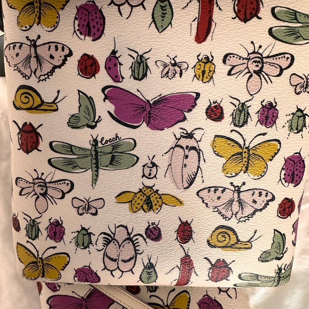 Coach CT258 Mini Rowan File Bag/Matching Wristlet with Creature Print - Picture 8 of 12